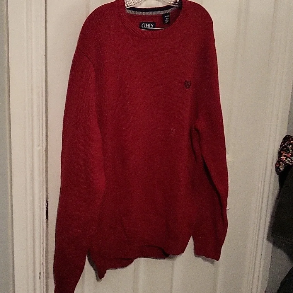 NWT Chaps Red Sweater 100% Cotton
